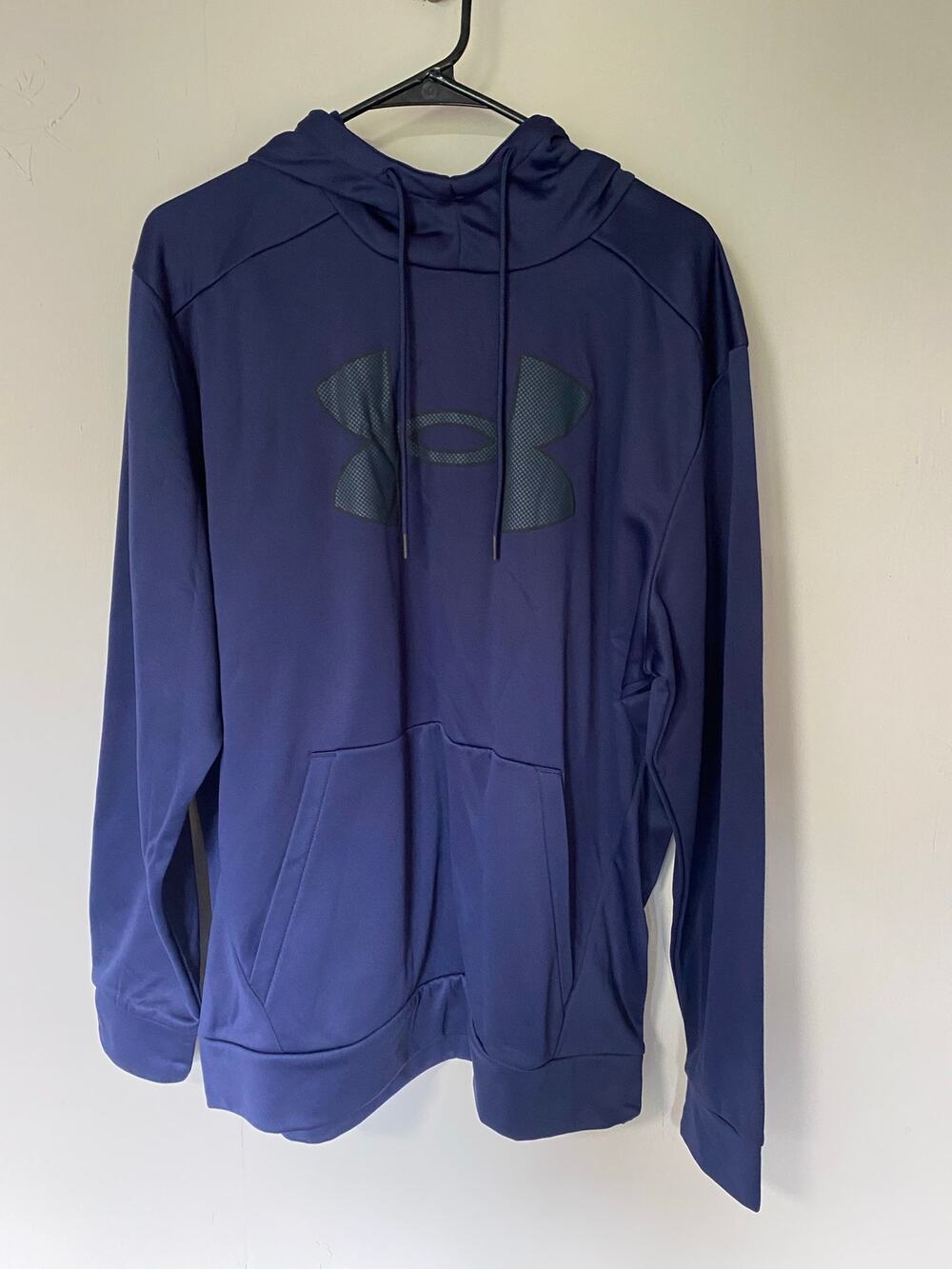 NWT Men's Under Armour Big Logo Blue Hoodie Sweatshirt Large